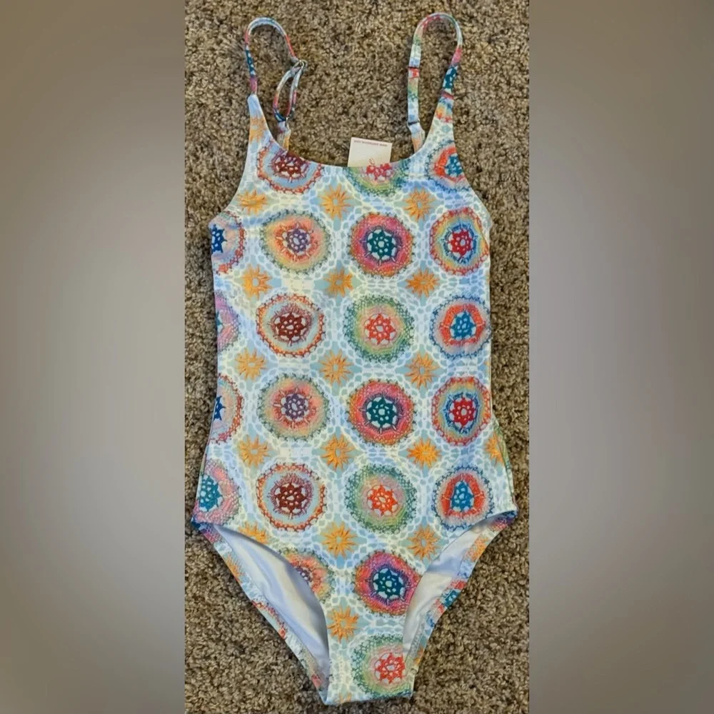 NWT and in Plastic Stella Cove Girls 4 yrs One-Piece Crochet Print Swimsuit